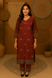 Maroon Traditional Printed Kurta Set