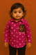 Baby Girl Pink Bandhani Shirt with Embellished Pocket Kidswear