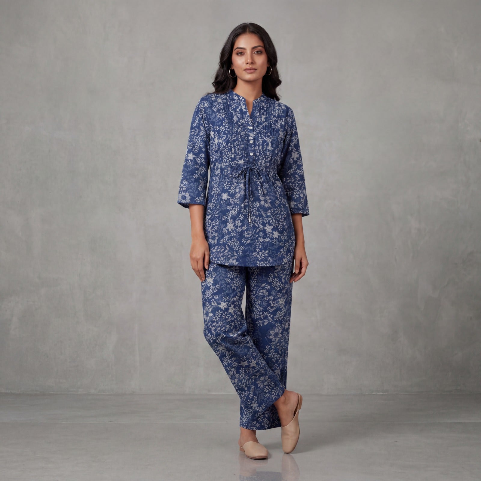 Indigo Blossom Cotton Co-Ord Set