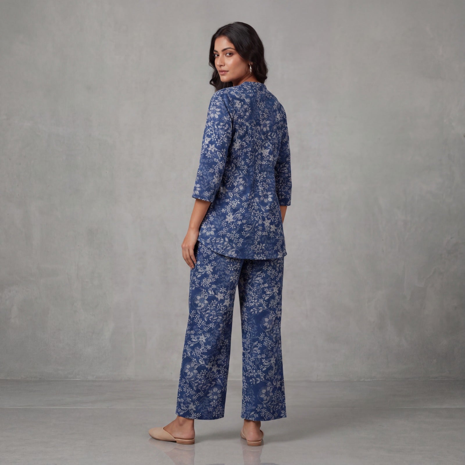 Indigo Blossom Cotton Co-Ord Set