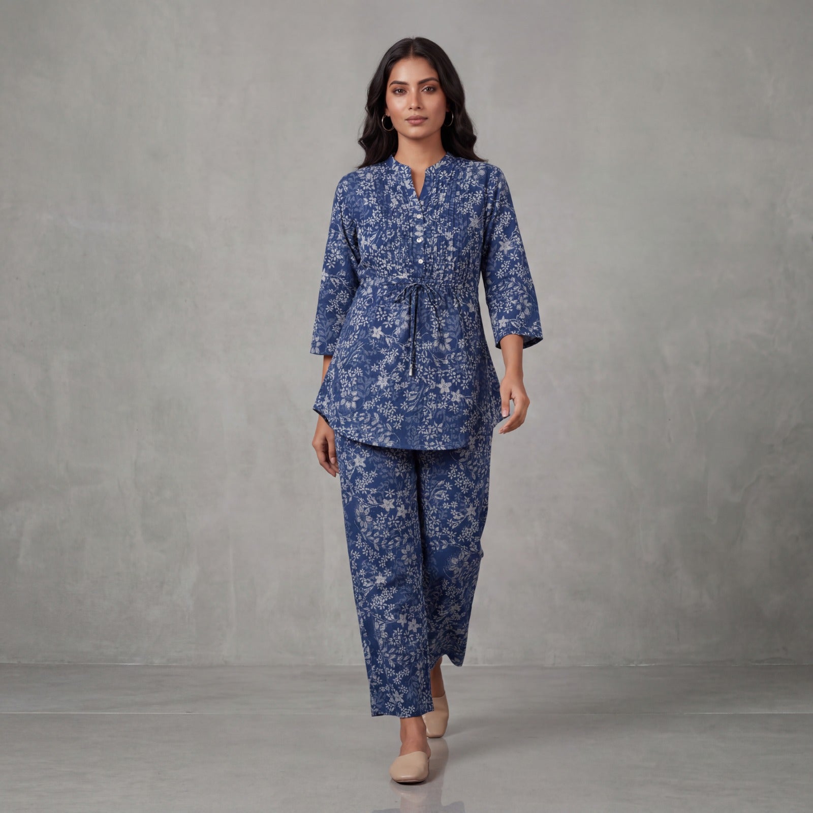 Indigo Blossom Cotton Co-Ord Set