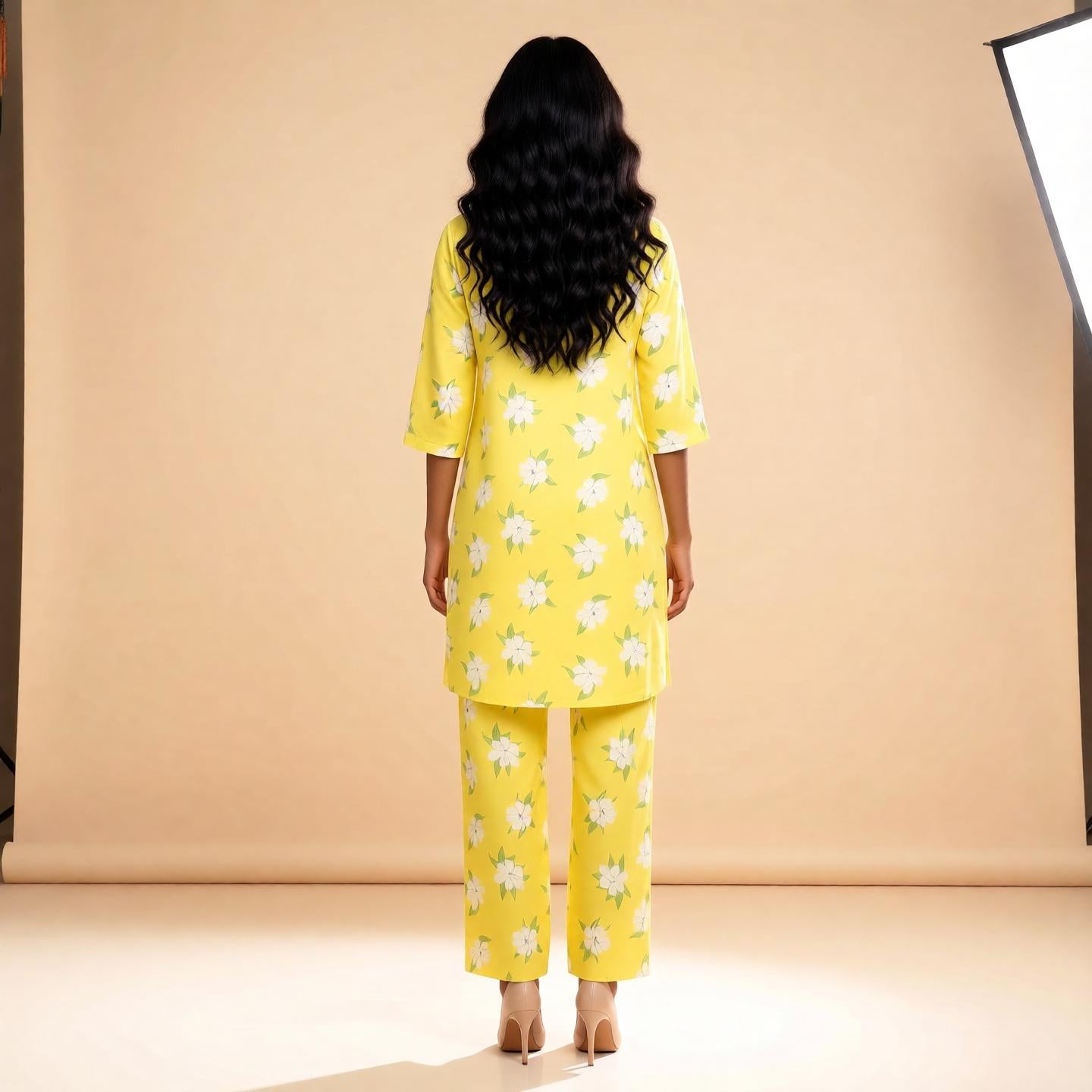 Sunshine Blossom Printed Kurta Pant Set