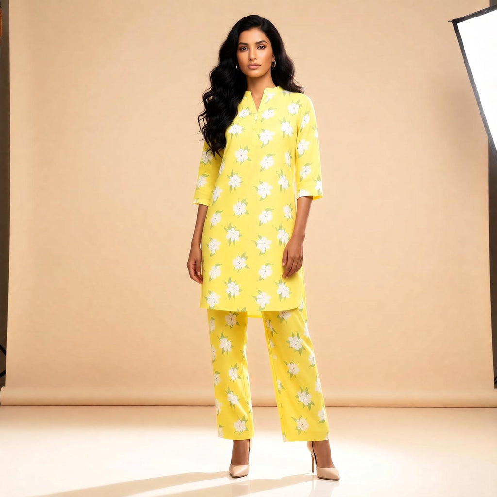 Sunshine Blossom Printed Kurta Pant Set