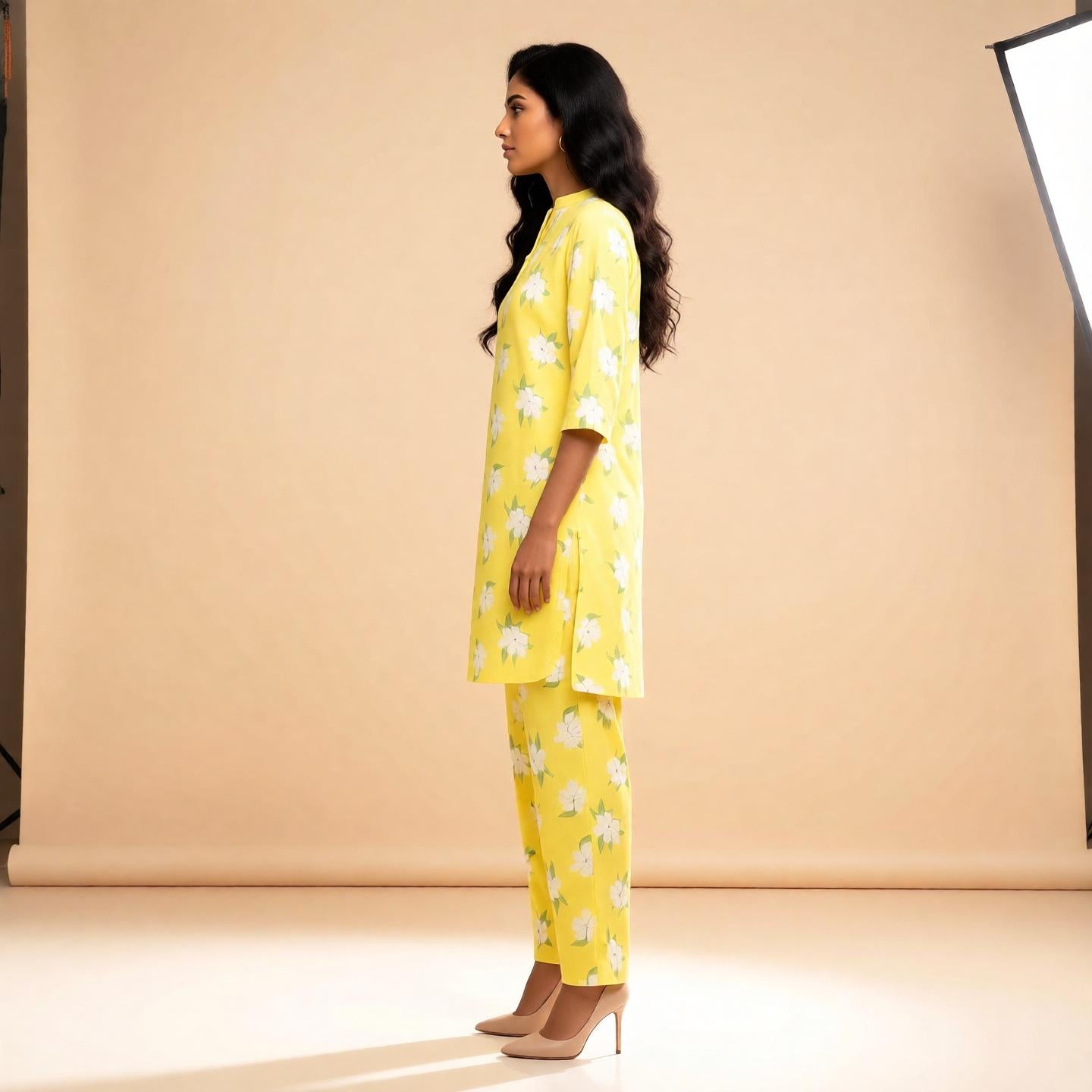 Sunshine Blossom Printed Kurta Pant Set