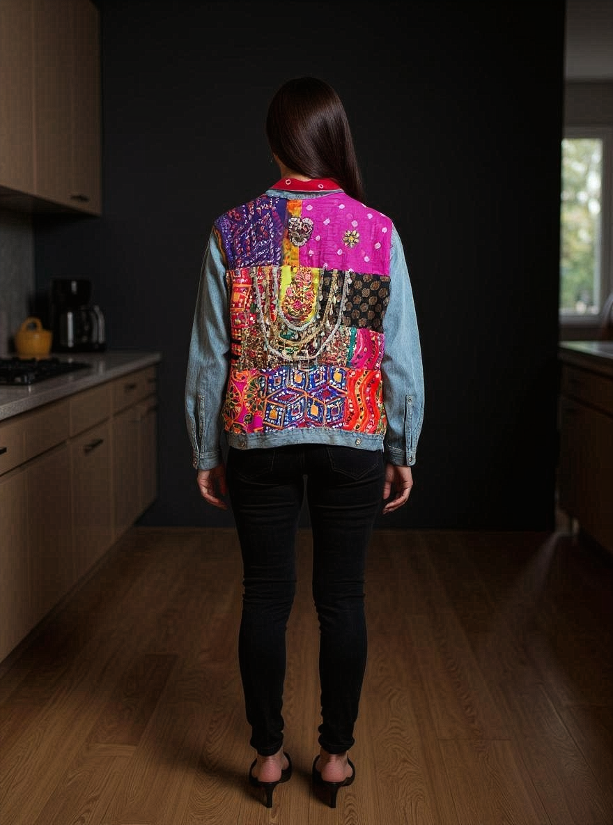 Handmade Boho Patchwork Jacket – Ethnic Denim Fusion