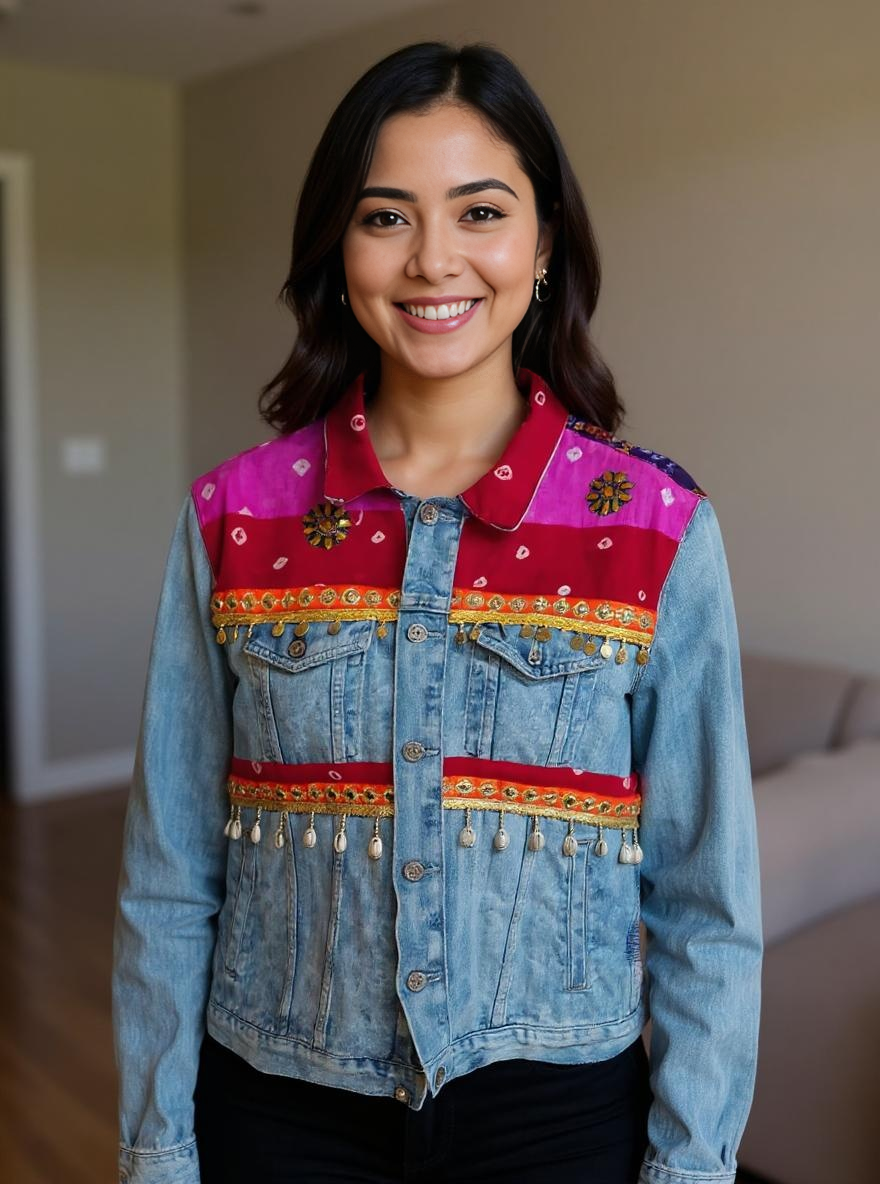 Handmade Boho Patchwork Jacket – Ethnic Denim Fusion