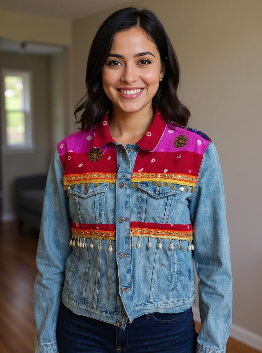 Handmade Boho Patchwork Jacket – Ethnic Denim Fusion