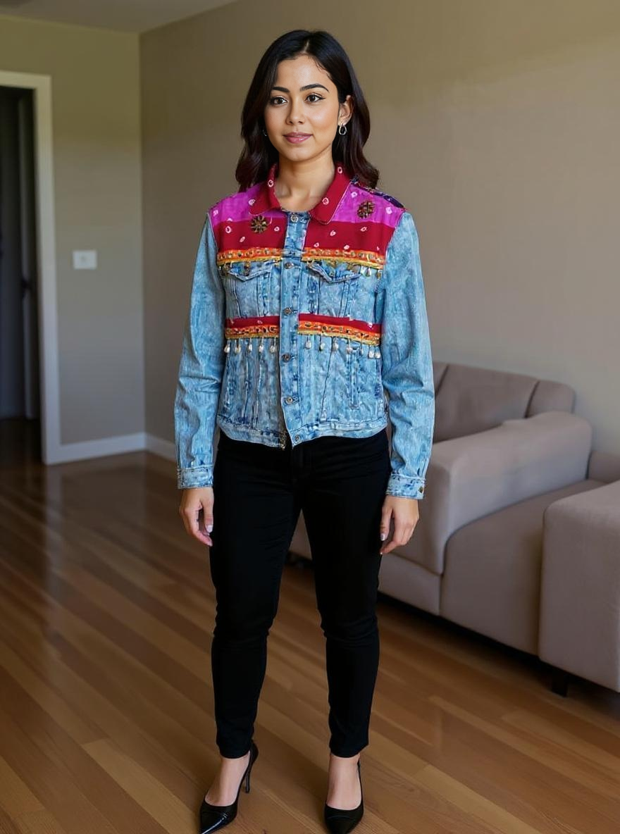 Handmade Boho Patchwork Jacket – Ethnic Denim Fusion