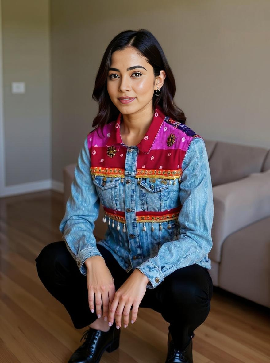 Handmade Boho Patchwork Jacket – Ethnic Denim Fusion