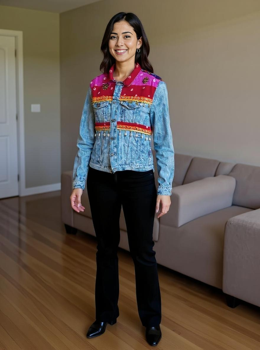 Handmade Boho Patchwork Jacket – Ethnic Denim Fusion