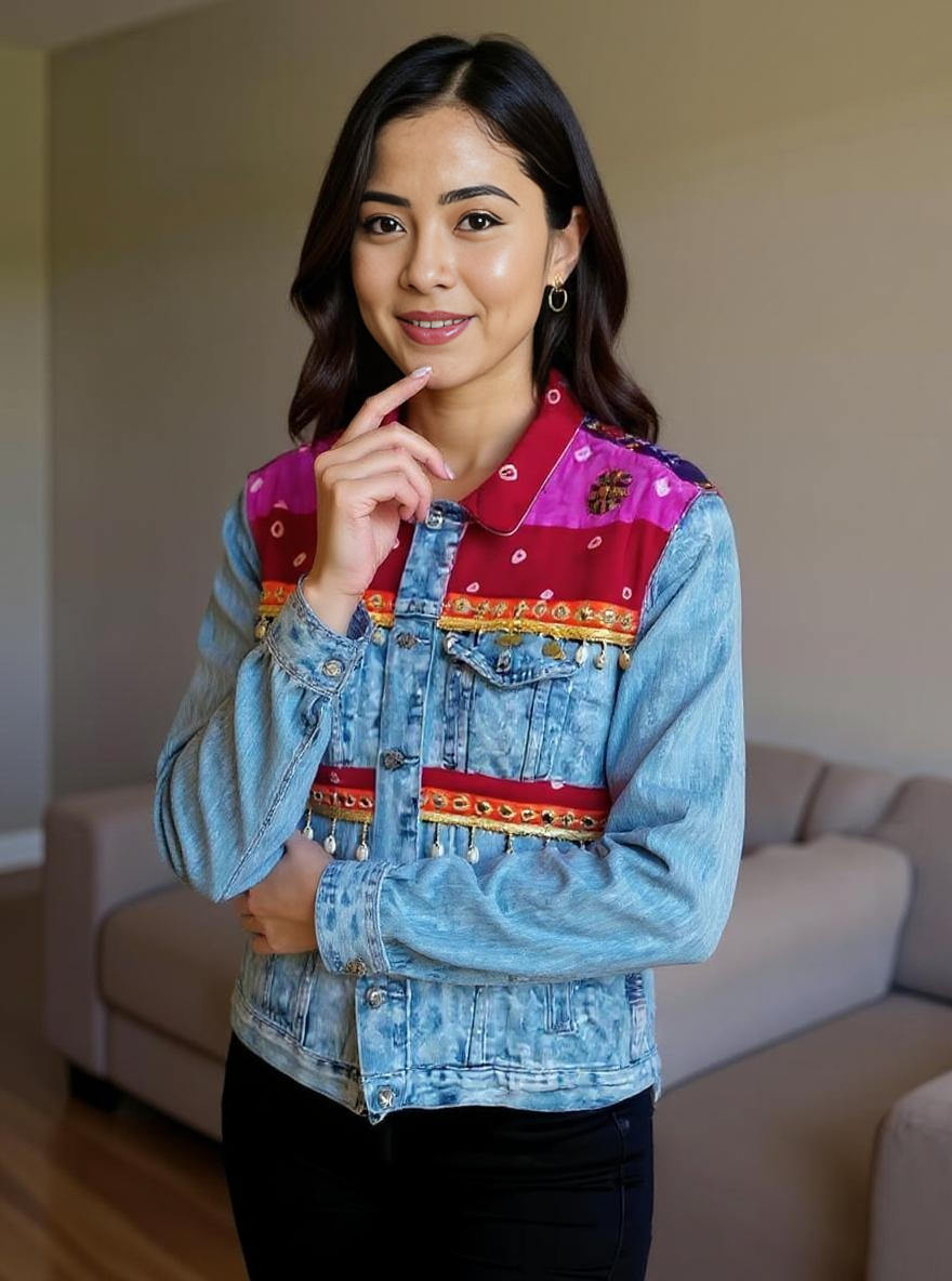 Handmade Boho Patchwork Jacket – Ethnic Denim Fusion