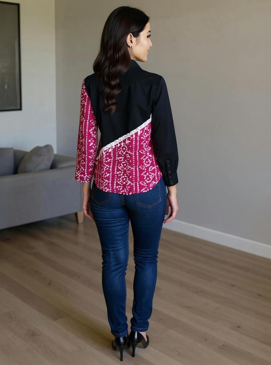 Half & Half Panelled Shirt