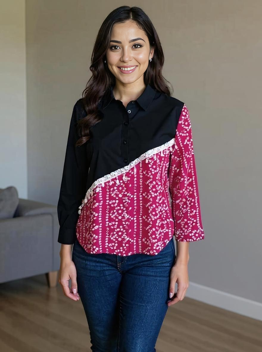 Half & Half Panelled Shirt