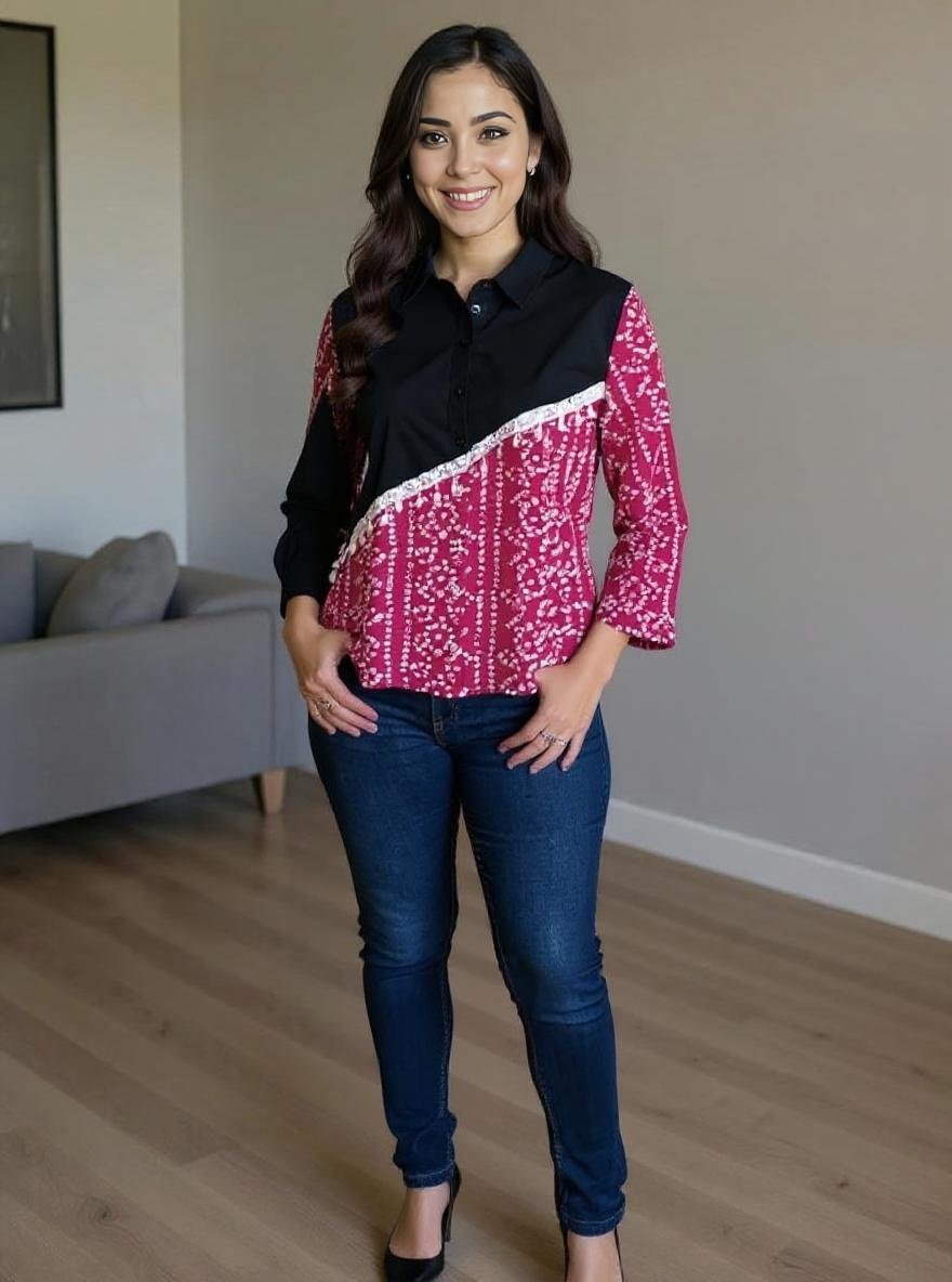 Half & Half Panelled Shirt