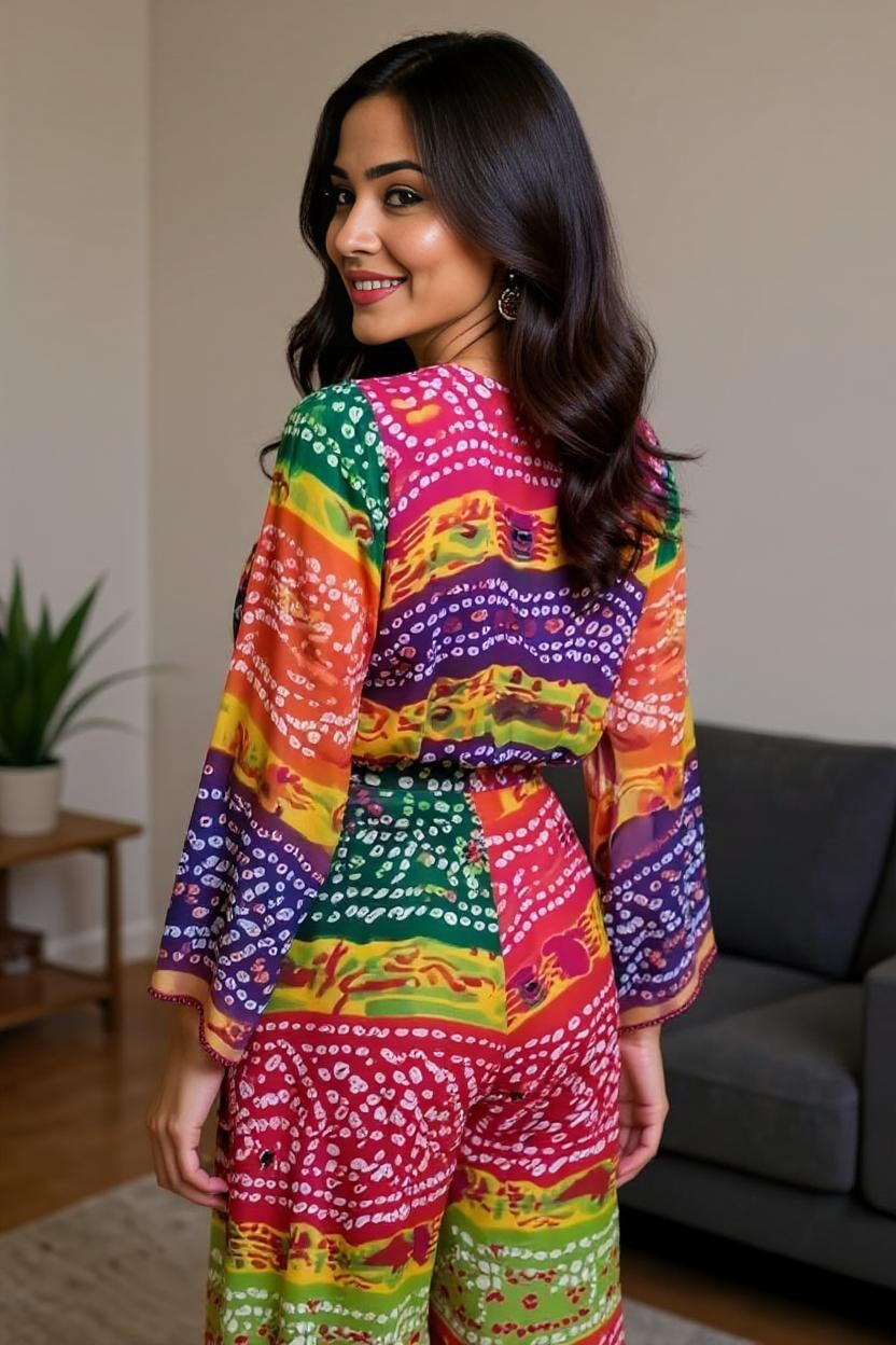 Co-ord Set Bandhini Boho Vibe Multicolor