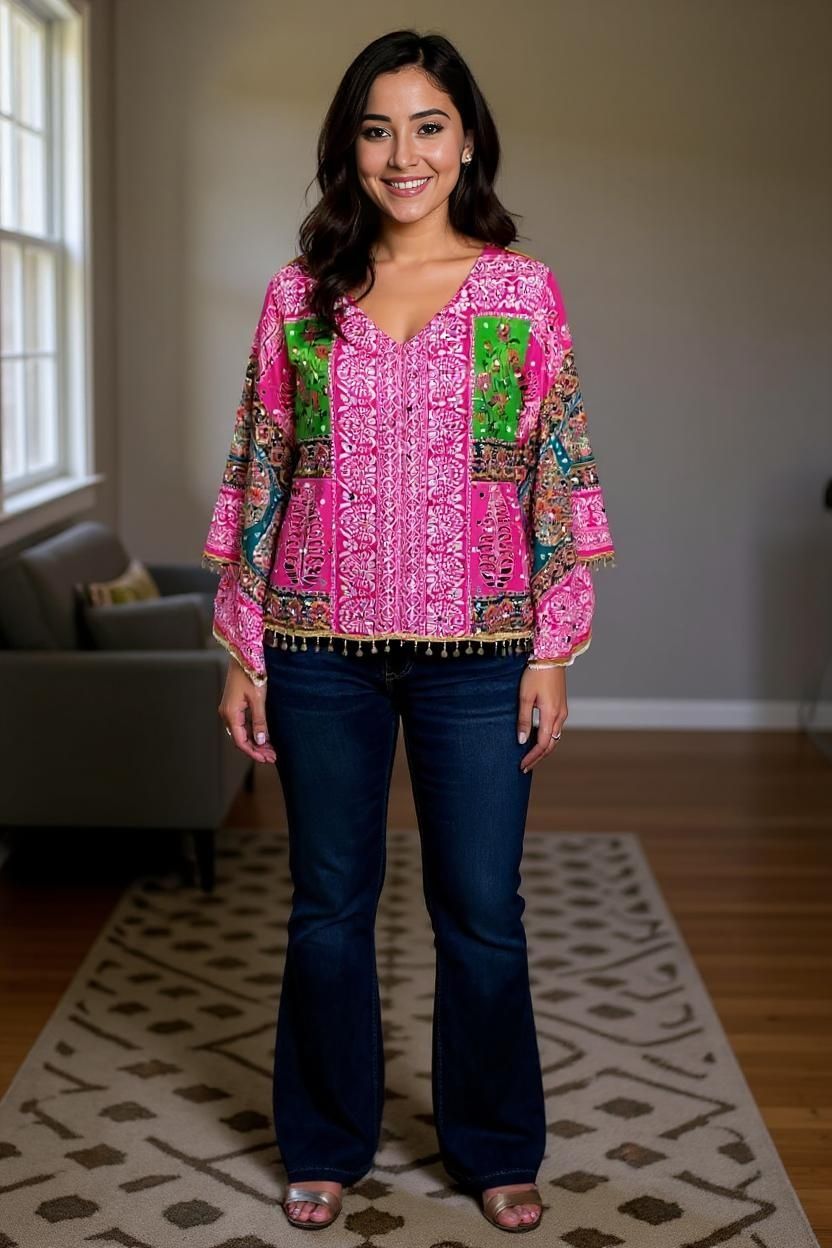 Gulabi Fusion Boho Top
