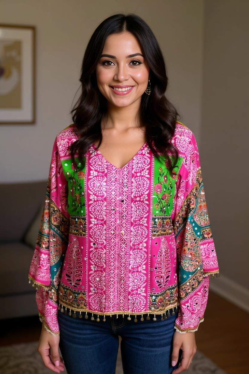 Gulabi Fusion Boho Top