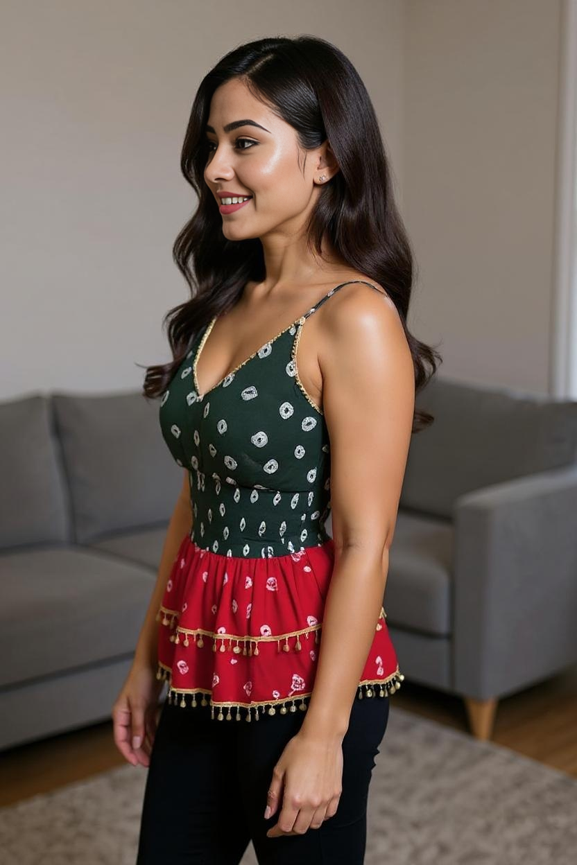 Festive Boho Tassel Peplum Top