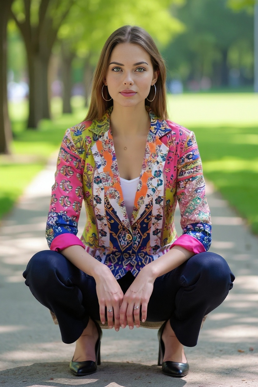 Multicolor Patchwork Mirror Work Blazer – Boho Chic Statement Jacket