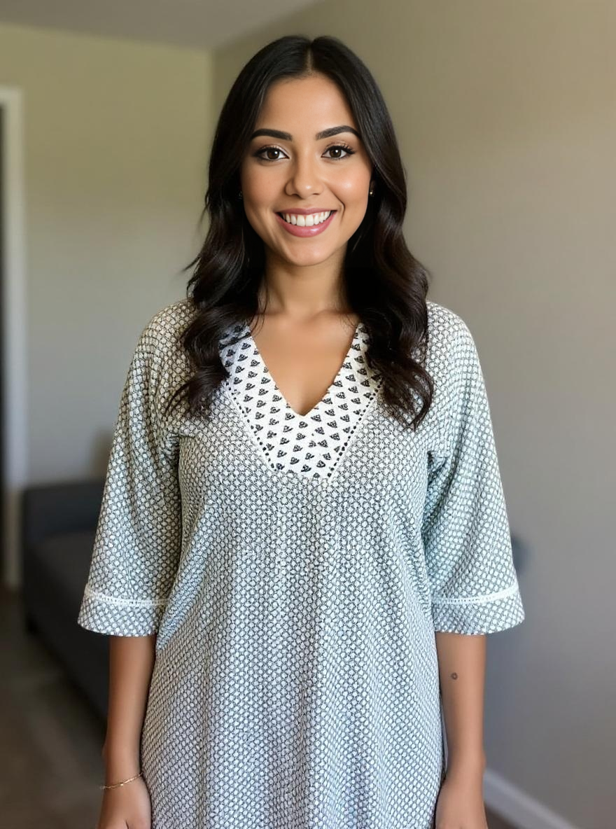 Nomad Charm – Boho Chic Printed Long kurta set With Pant