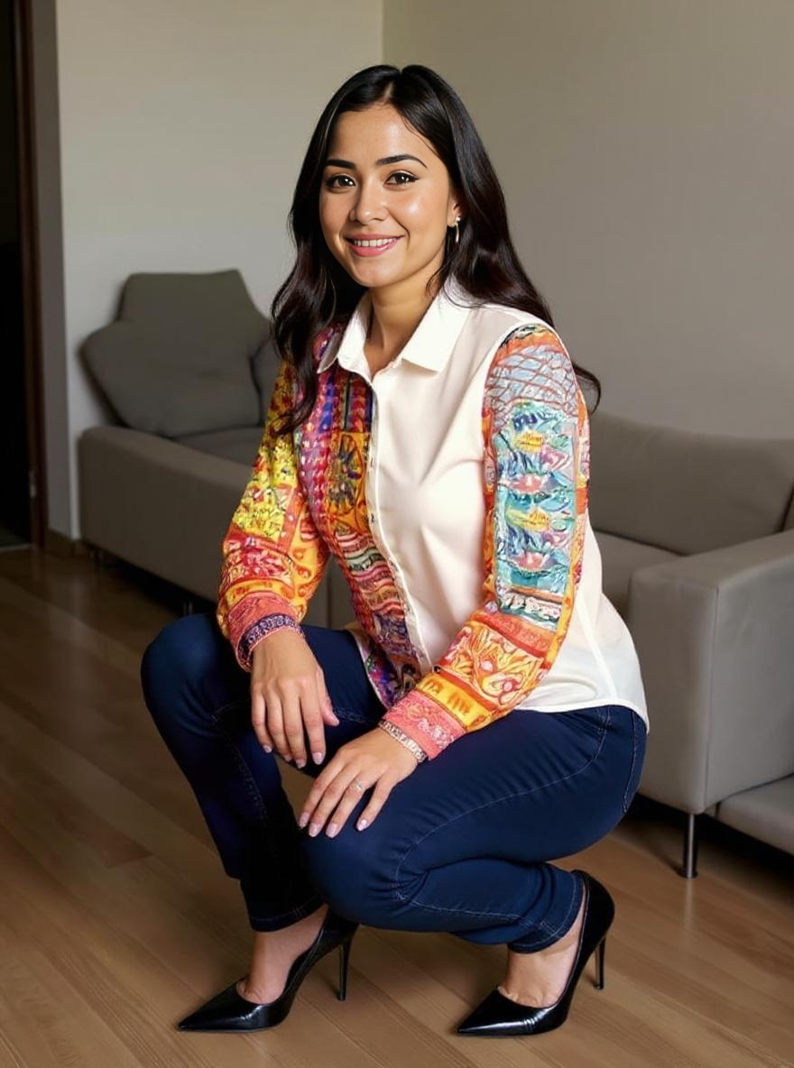 White Handcrafted Patchwork Shirt with Artistic Hand Embroidery – Boho Fusion Wear