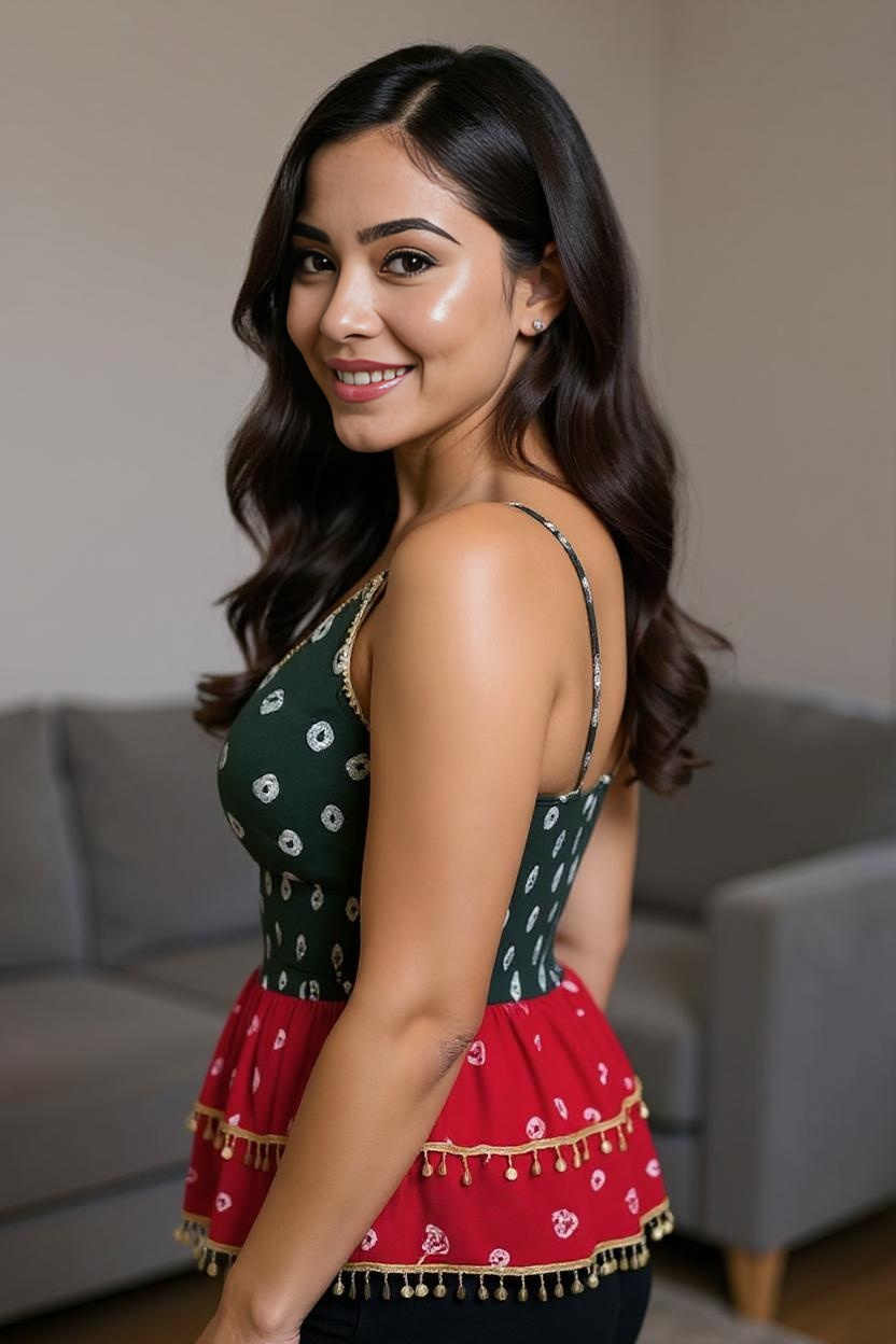 Festive Boho Tassel Peplum Top