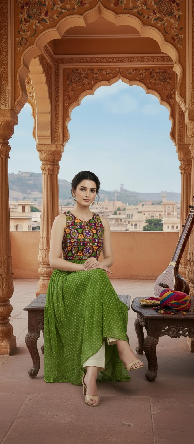 Jaipuri Boho Mirror Embroidered Kurta