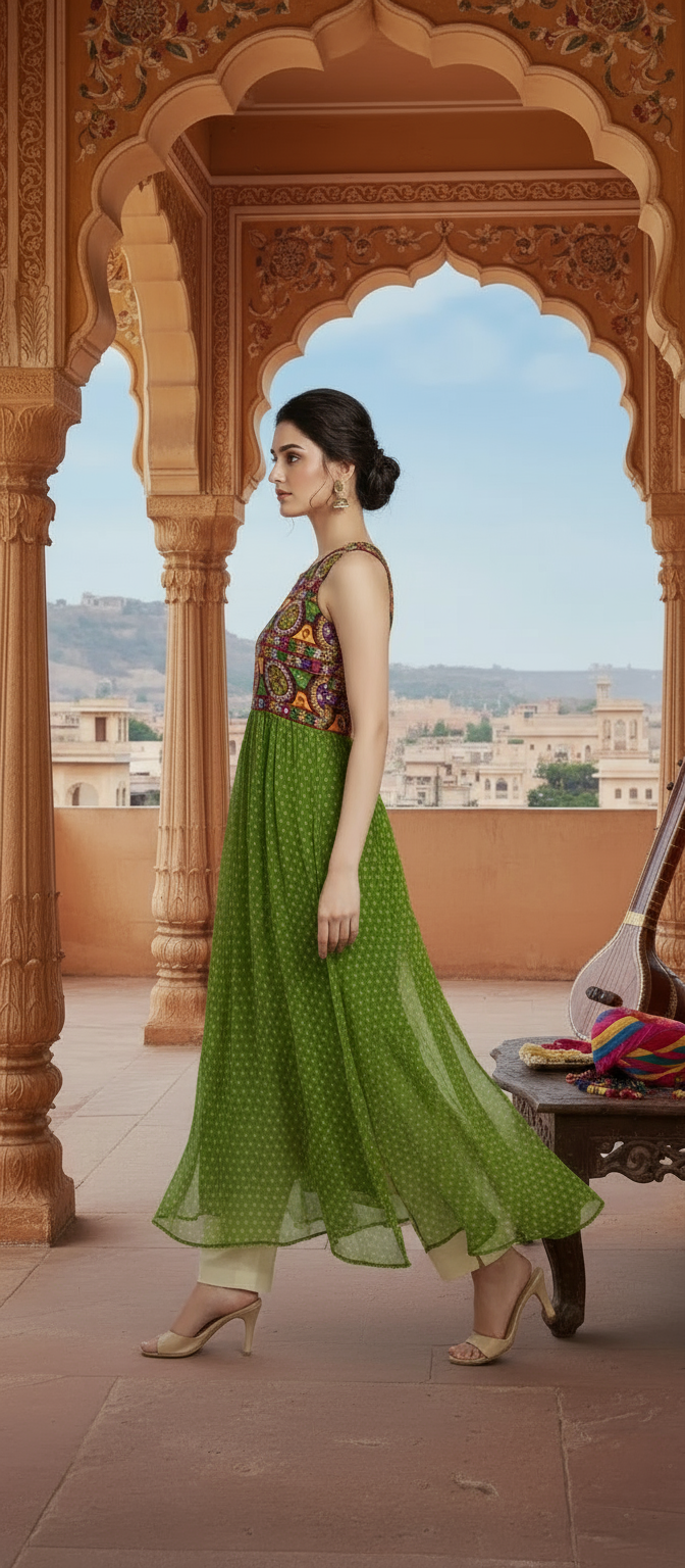 Jaipuri Boho Mirror Embroidered Kurta