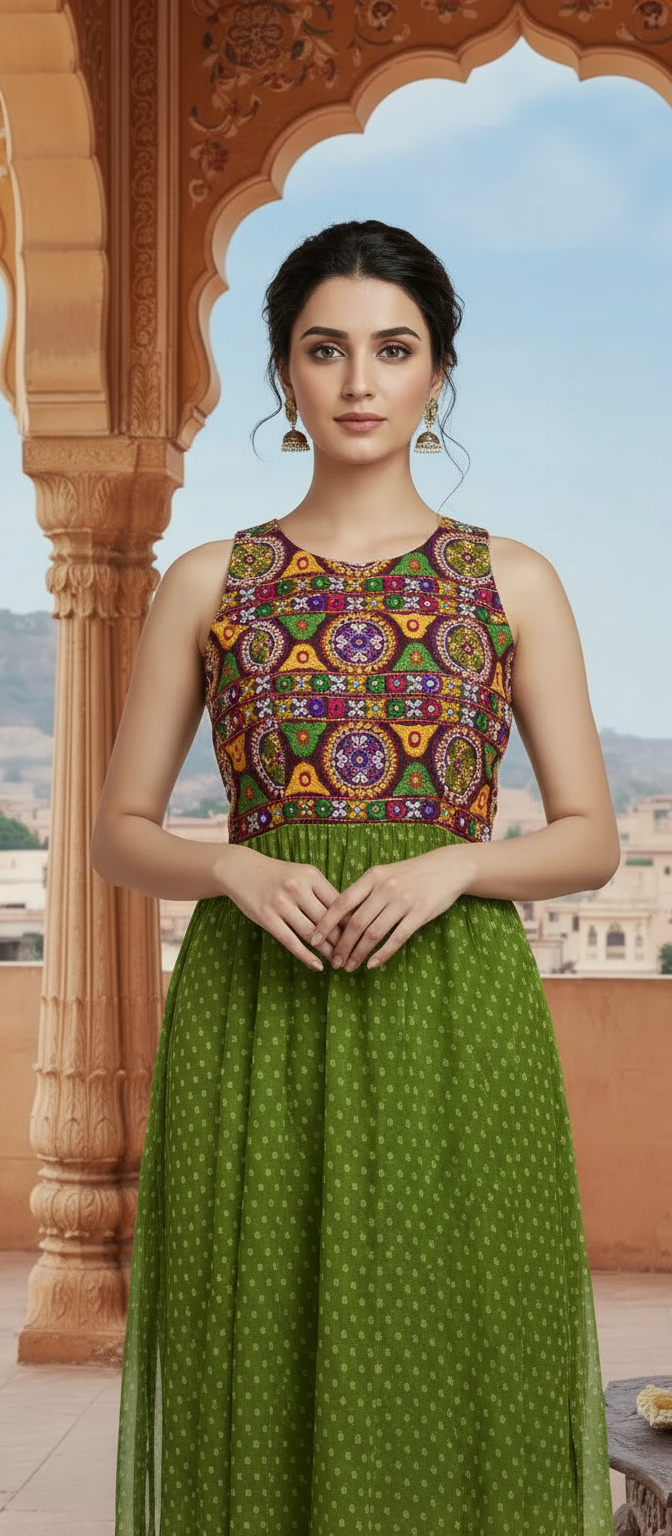 Jaipuri Boho Mirror Embroidered Kurta