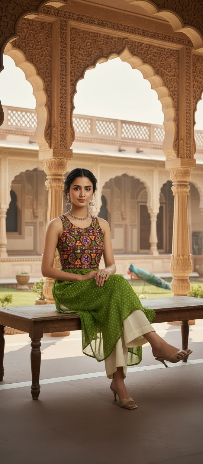 Jaipuri Boho Mirror Embroidered Kurta