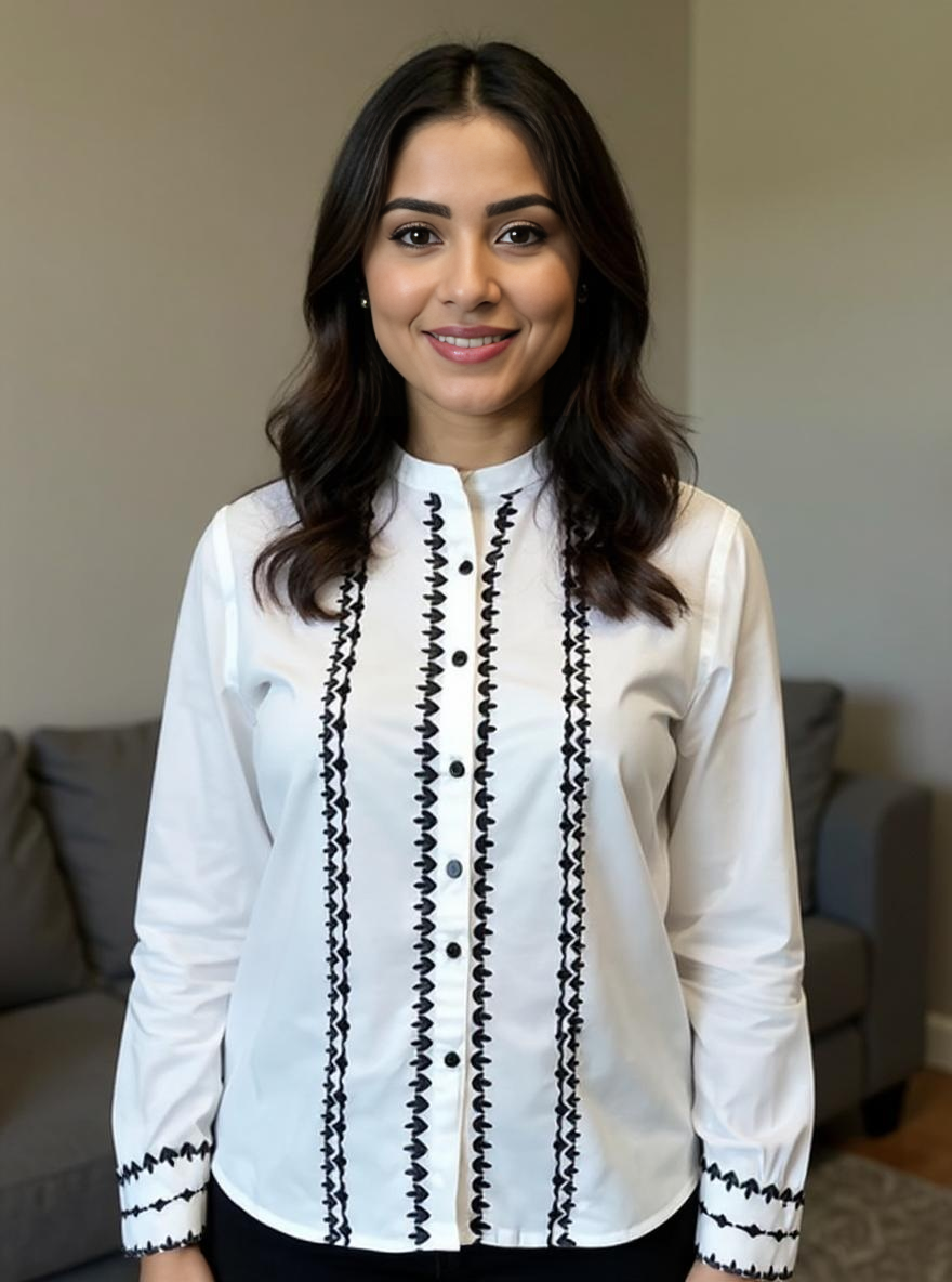 Pure Charm – White Casual Wear Top