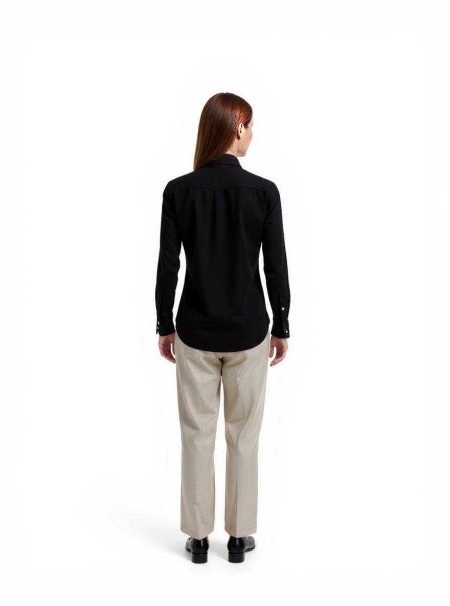 Mystic Black – Hand Embroidered Rayon Shirt