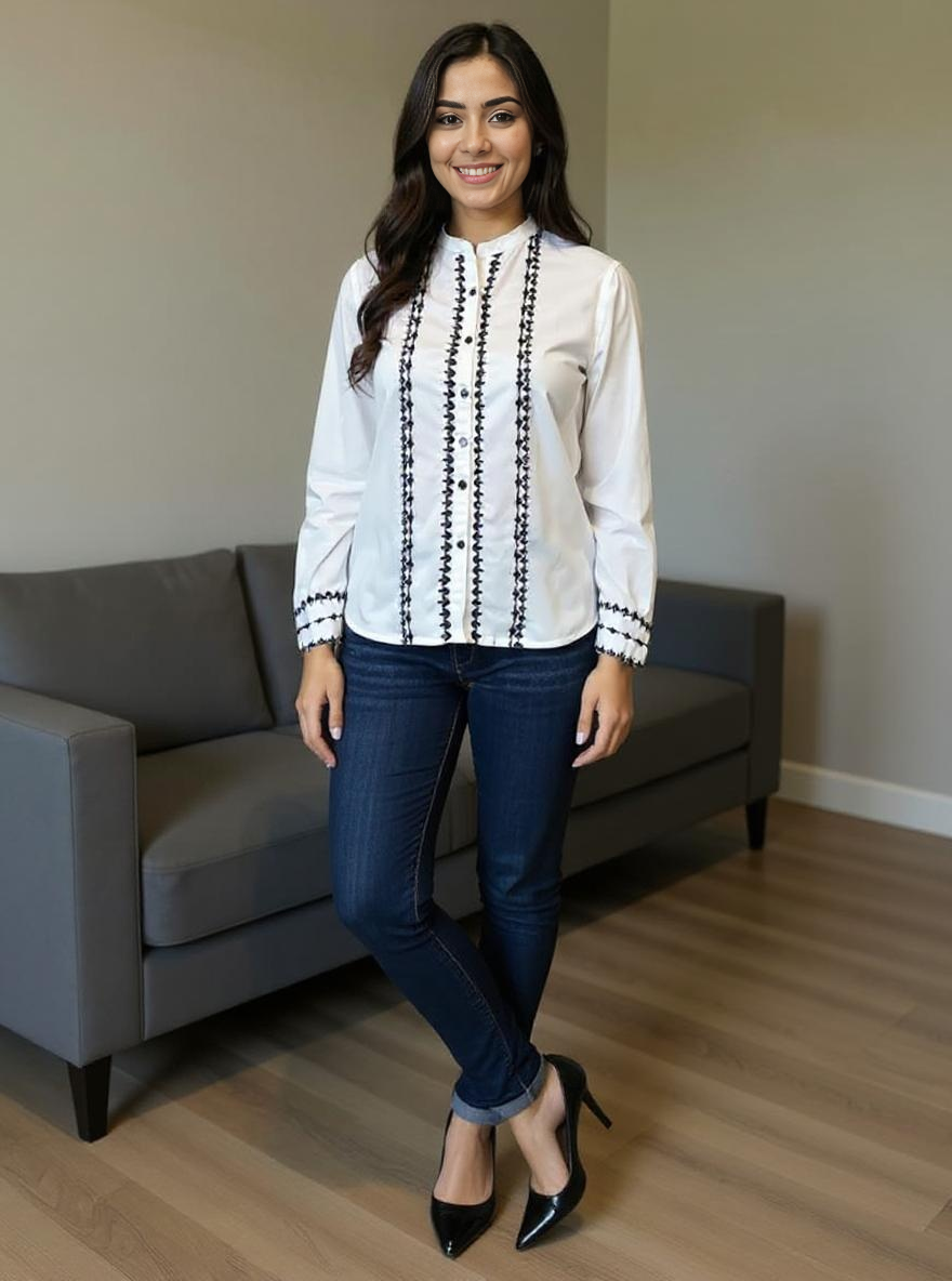 Pure Charm – White Casual Wear Top