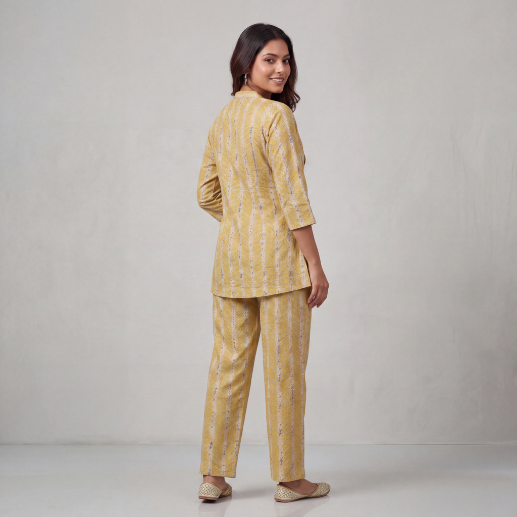 Sunlit Chevron Pintuck Co-Ord Set