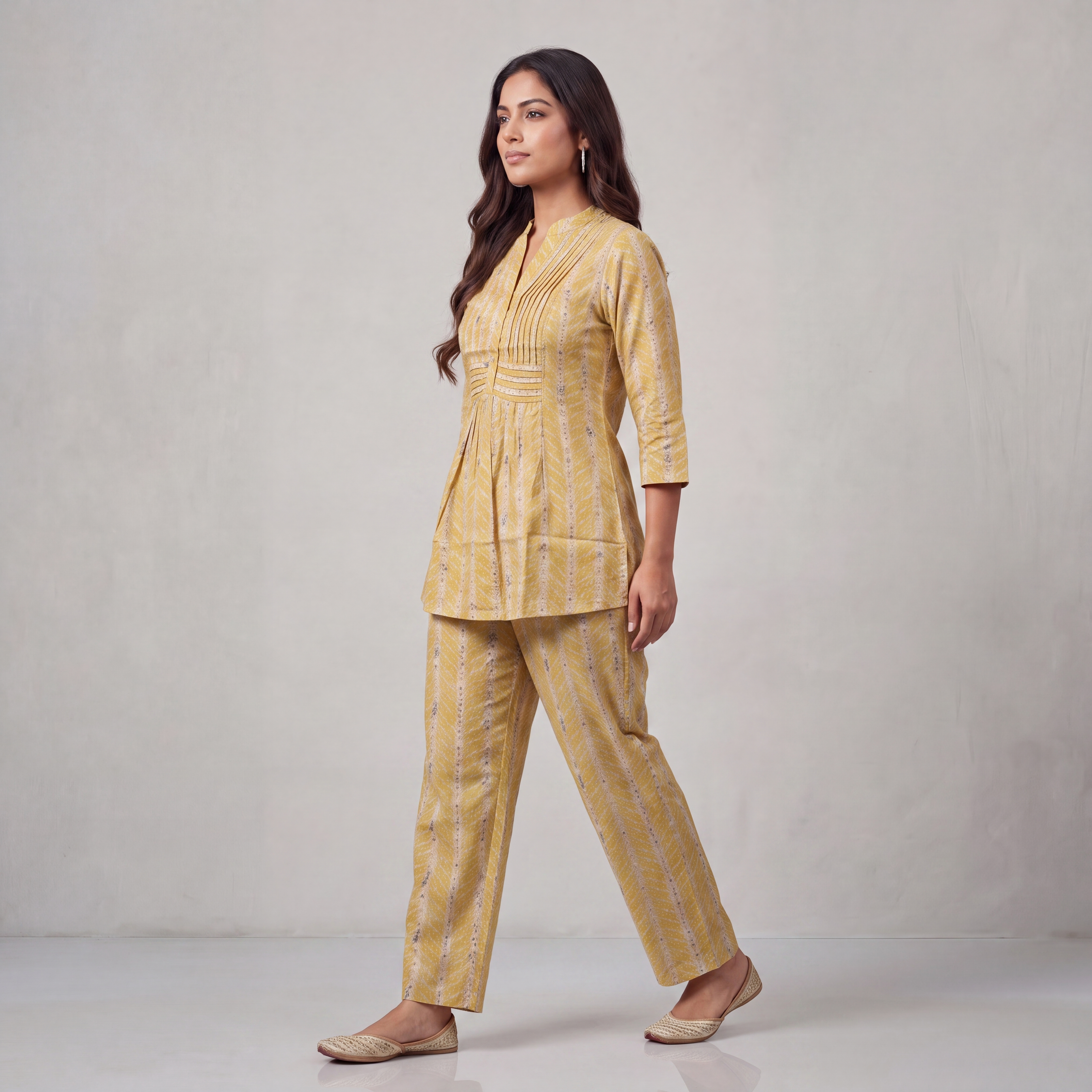 Sunlit Chevron Pintuck Co-Ord Set