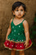Bandhani Mirror Work Frock for Baby Girls – Green & Red Kidswear