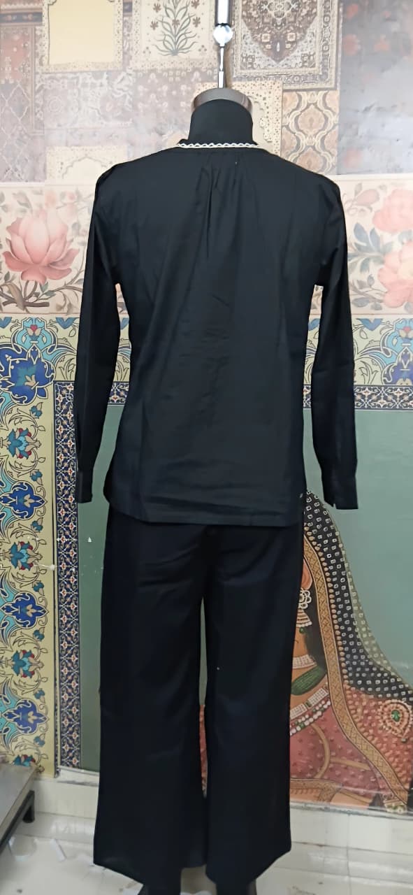 Midnight Embroidered Kurti Set