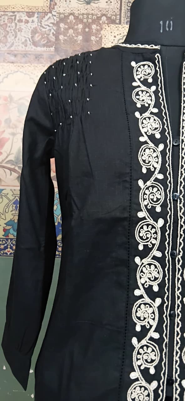 Midnight Embroidered Kurti Set