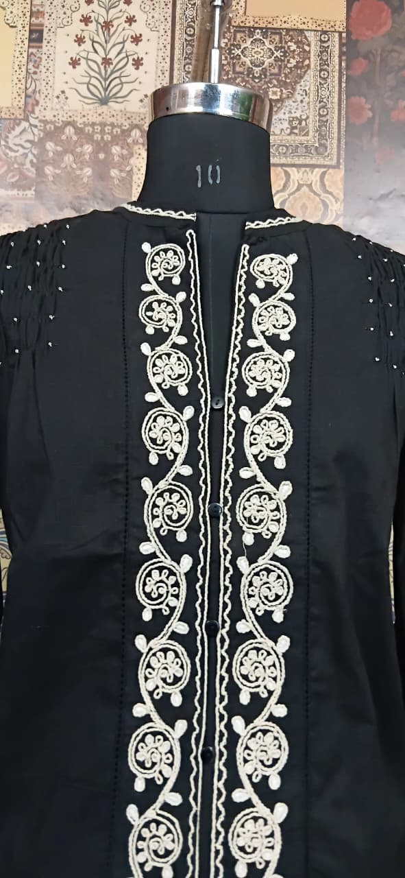 Midnight Embroidered Kurti Set
