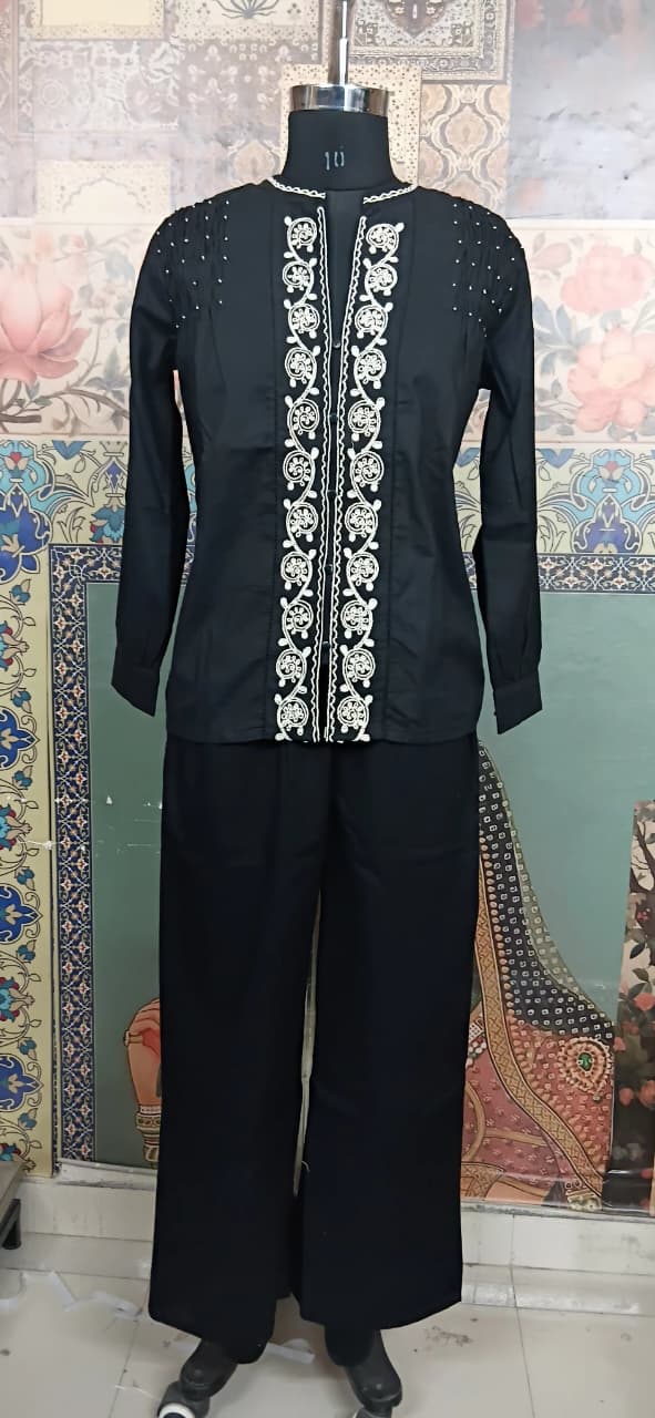 Midnight Embroidered Kurti Set
