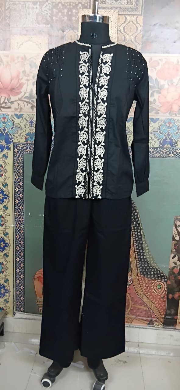 Midnight Embroidered Kurti Set