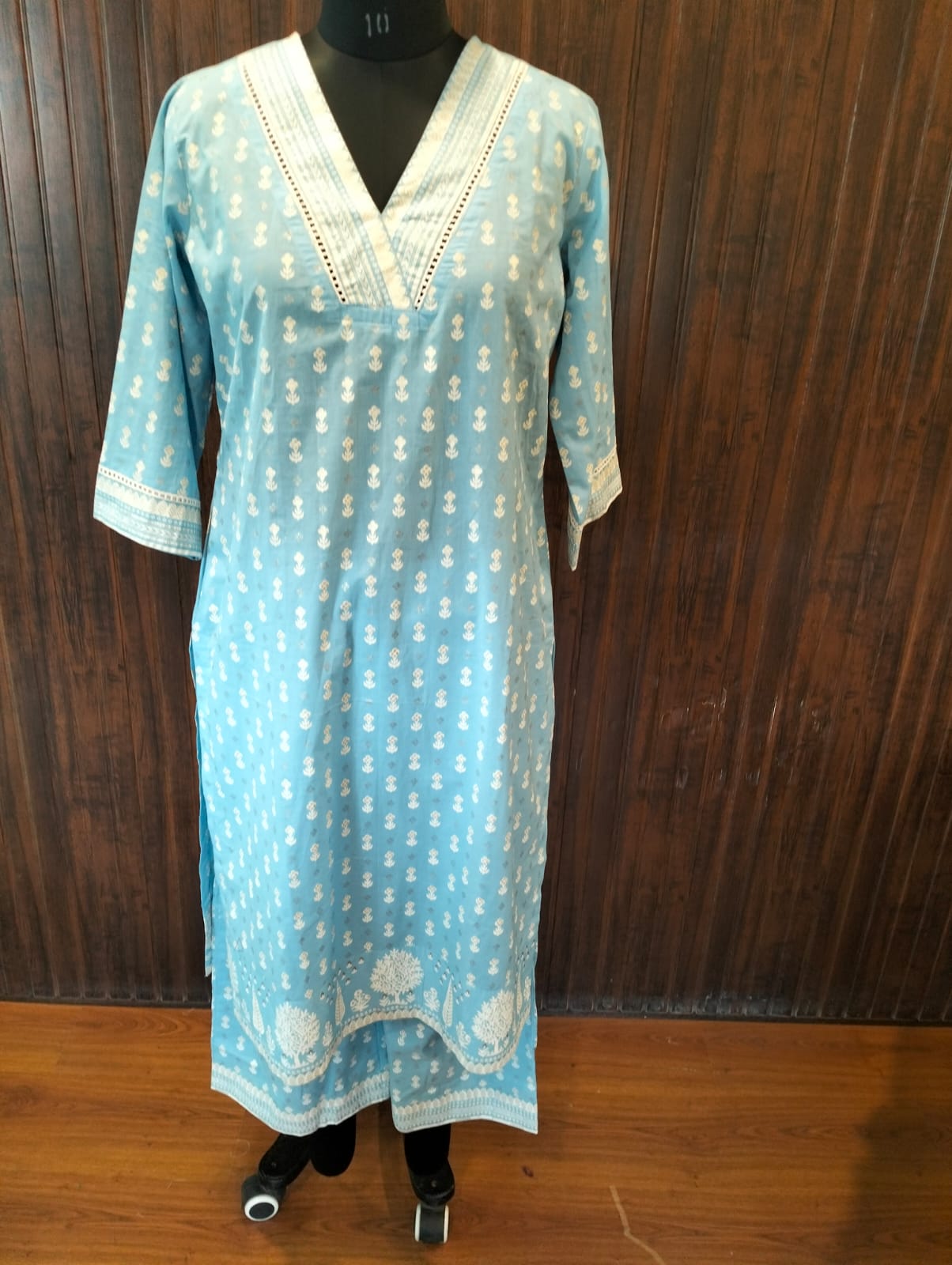 Graceful Charm – Cotton Kurti with Palazzo Set