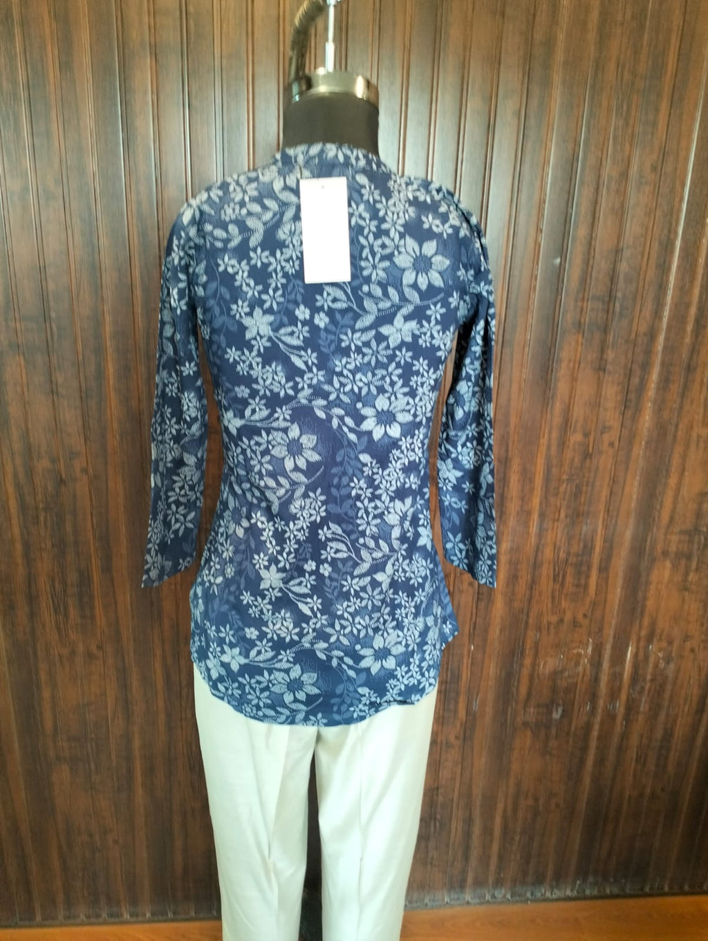 Blue Bloom – Floral Printed Cotton Kurti