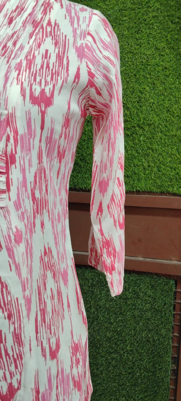 Pink Ikat Print Kurti