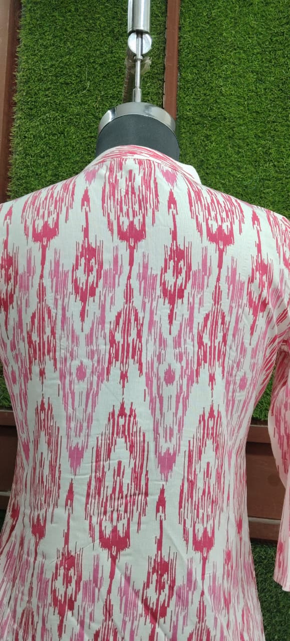 Pink Ikat Print Kurti