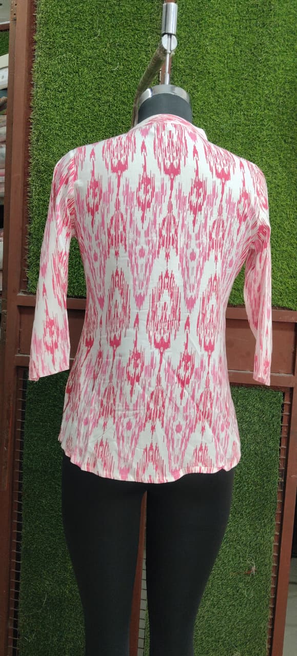 Pink Ikat Print Kurti