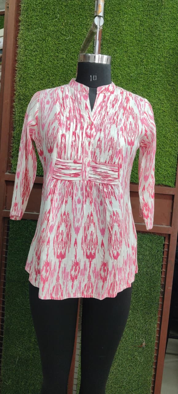 Pink Ikat Print Kurti