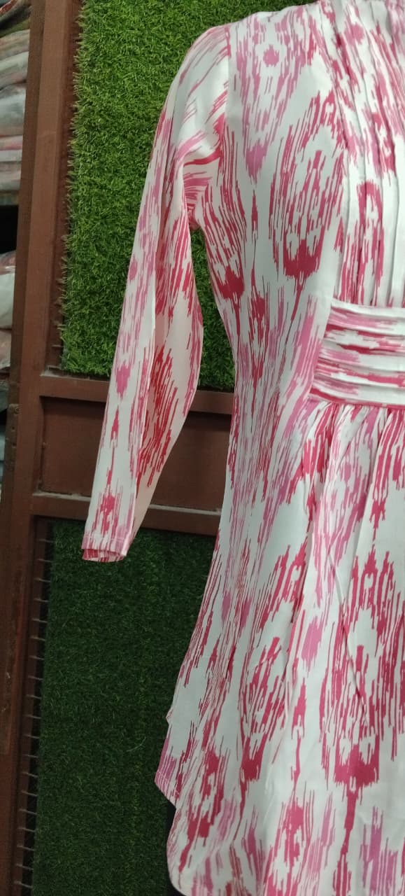 Pink Ikat Print Kurti