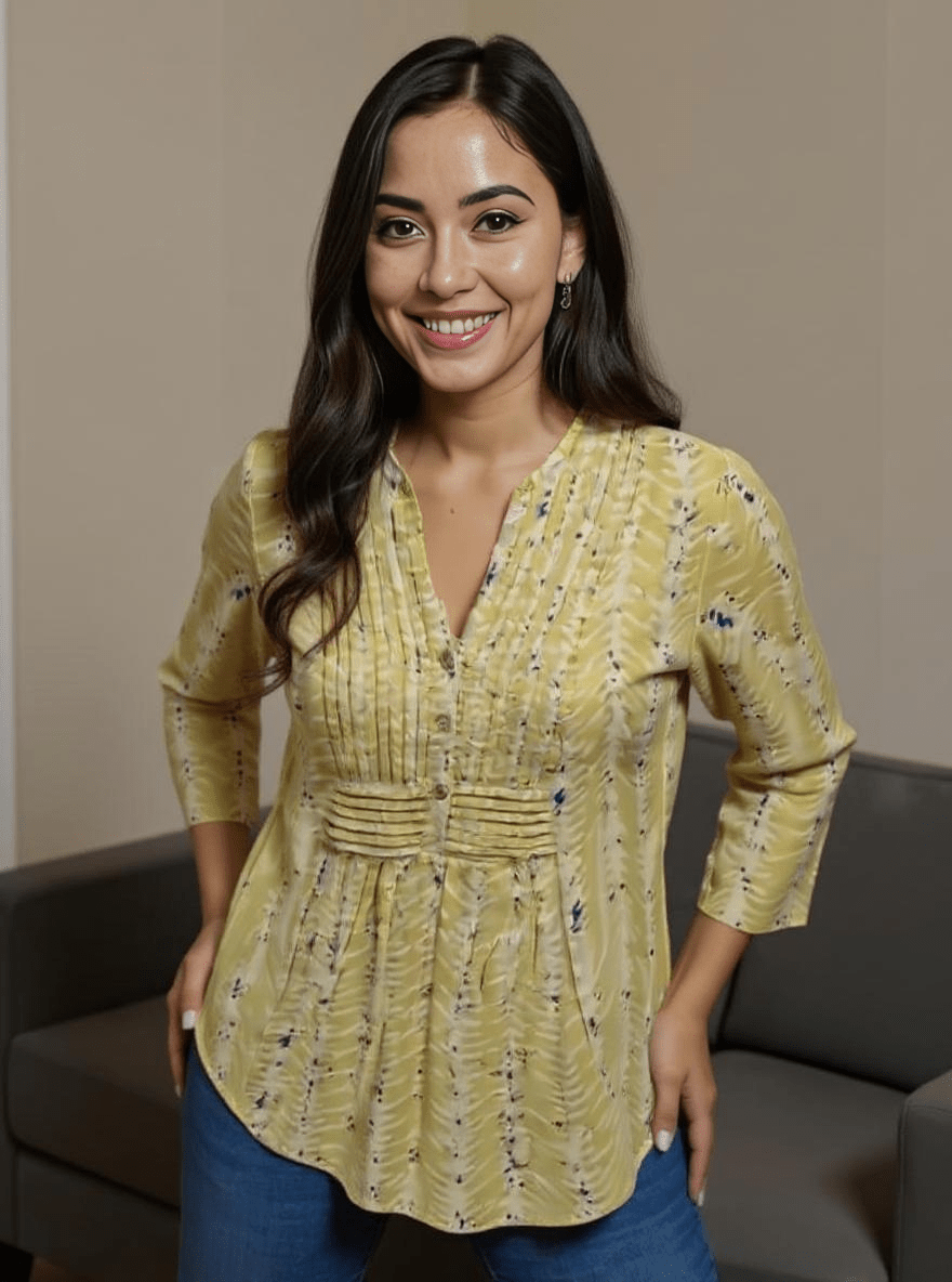 Bright Yellow Cotton Kurti for Women – Elegant Everyday Ethnic Wear