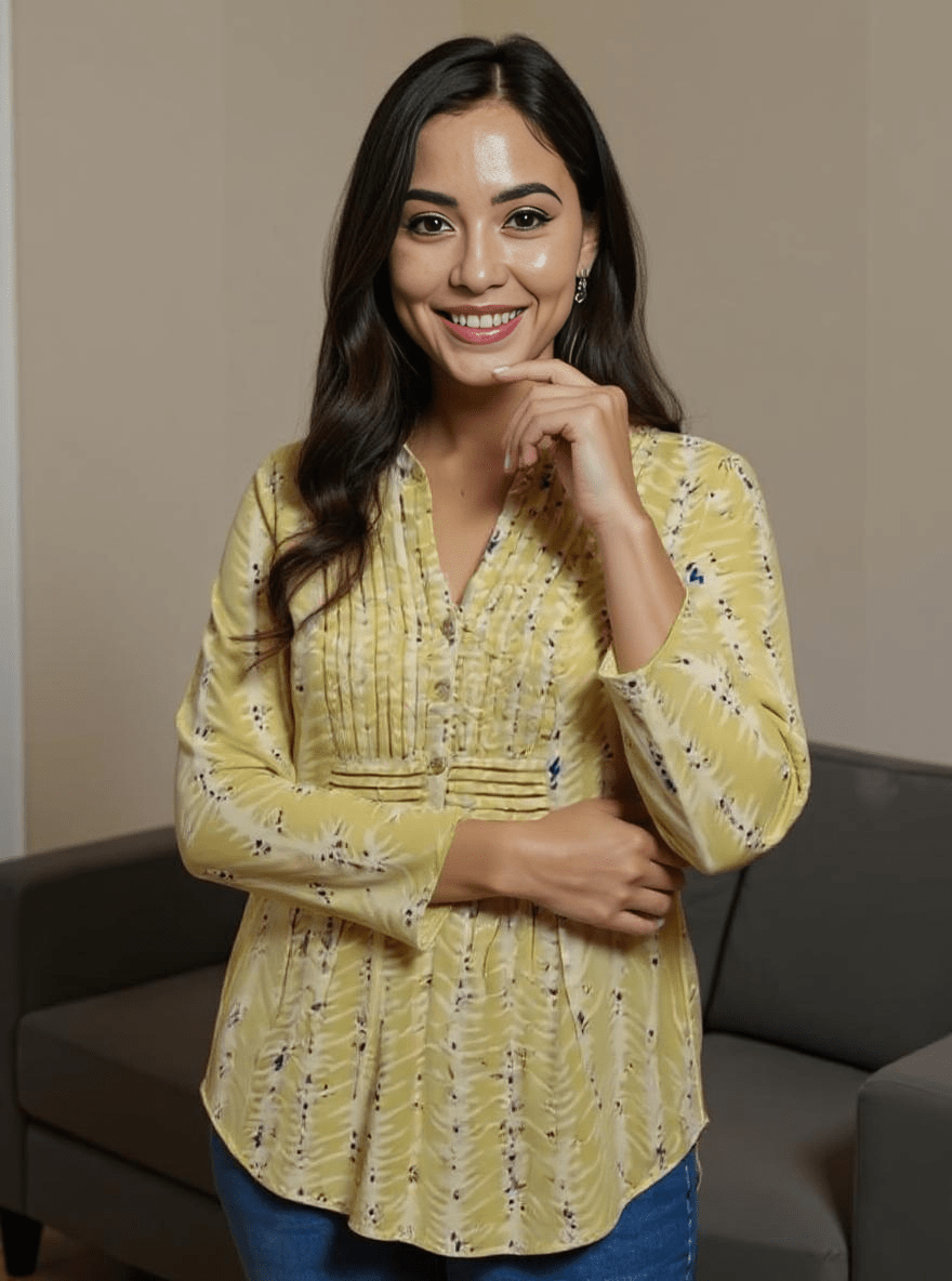 Bright Yellow Cotton Kurti for Women – Elegant Everyday Ethnic Wear